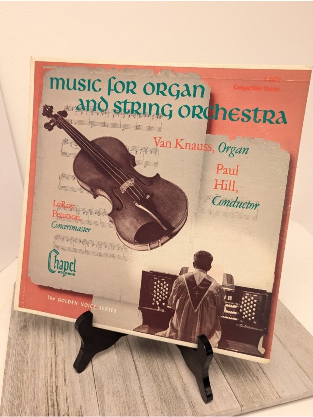 Van Knauss, Music For Organ & String S-5174 Chapel Records Vinyl Golden Voice